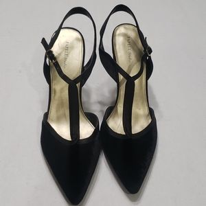 PAPELL Studio Black Velour Heels 10